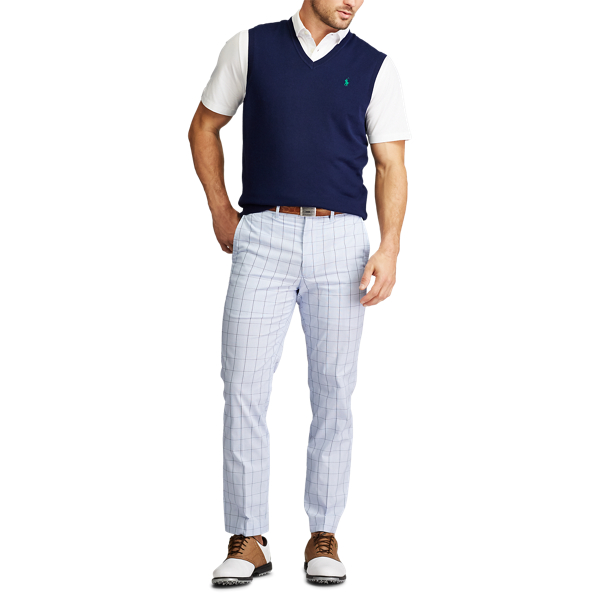 Refined Navy Washable Merino Sleeveless Jumper Polo Golf 2
