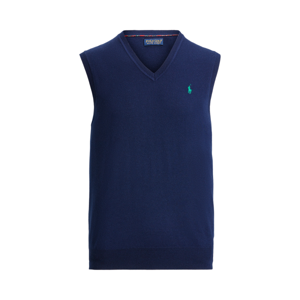 Washable Merino Sleeveless Jumper Polo Golf 1