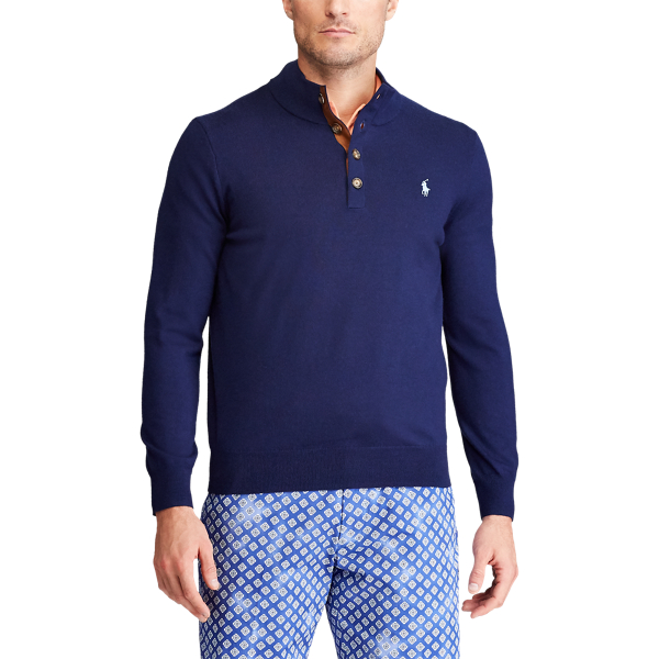 Refined Navy Washable Merino Wool Jumper RLX 3