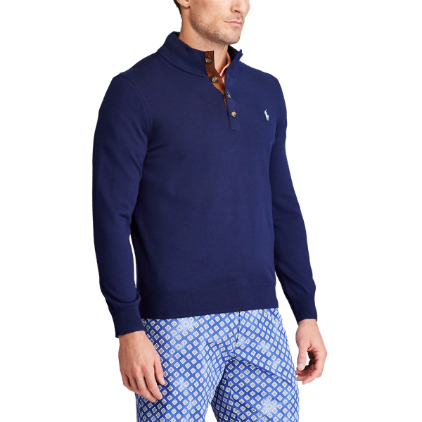 Refined Navy Washable Merino Wool Jumper RLX 5