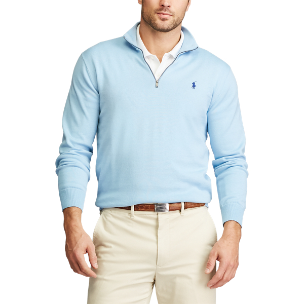 Baumwollpullover mit Reißverschluss Polo Golf in Puderblau 3