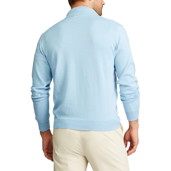 Baumwollpullover mit Reißverschluss Polo Golf in Puderblau 4