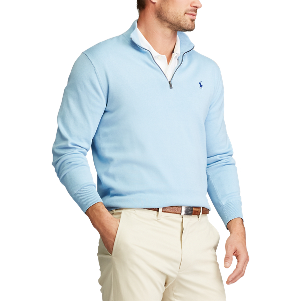 Baumwollpullover mit Reißverschluss Polo Golf in Puderblau 5