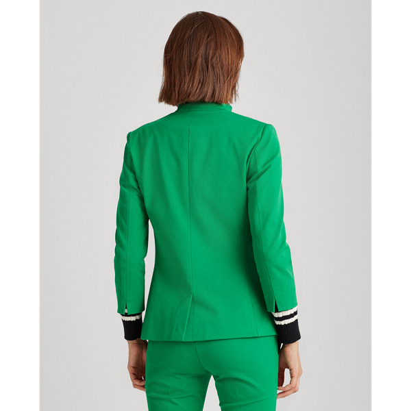 Hedge Green Stretch Cotton-Blend Blazer Lauren 6