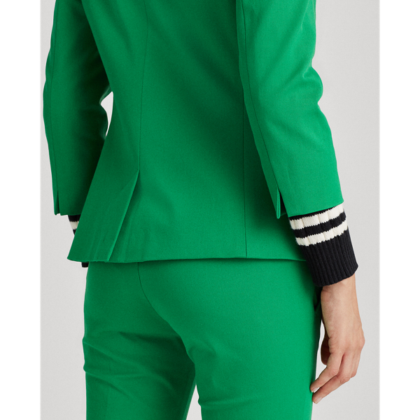 Hedge Green Stretch Cotton-Blend Blazer Lauren 7