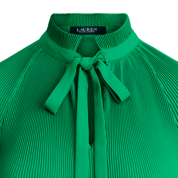 Hedge Green Georgette Tie-Neck Top Lauren 8