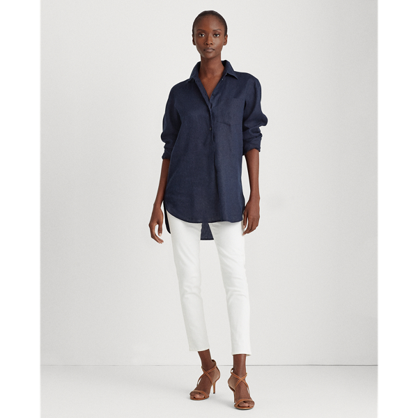 Lauren Navy Linen Long-Sleeve Shirt Lauren 3