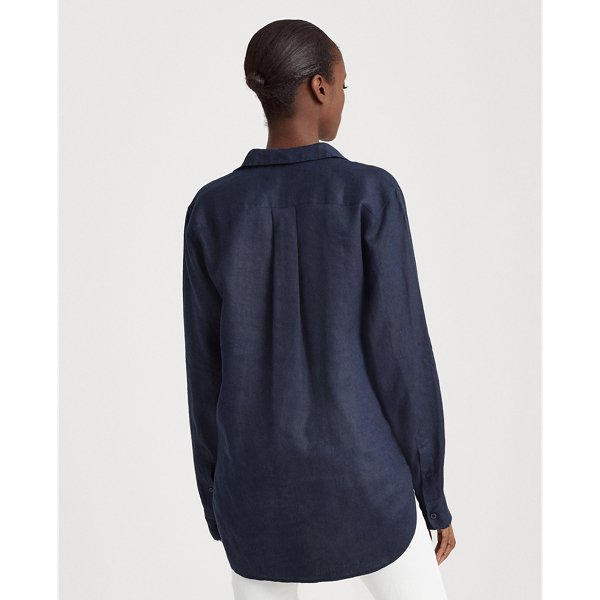 Lauren Navy Linen Long-Sleeve Shirt Lauren 4