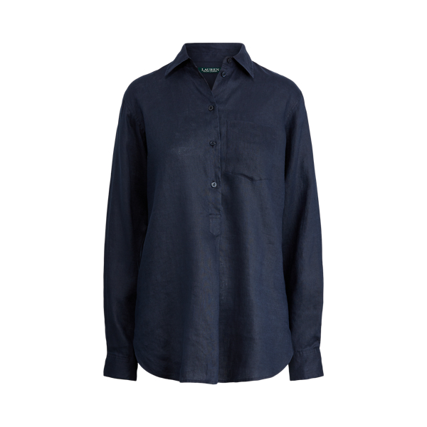 Lauren Navy Linen Long-Sleeve Shirt Lauren 2