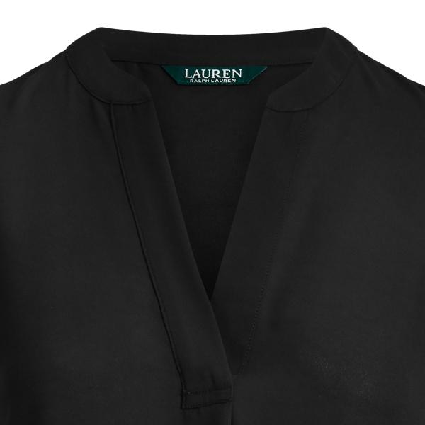 Black Georgette Flutter-Sleeve Top Lauren 5