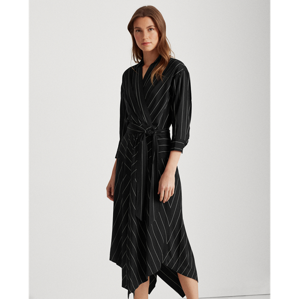 Black/Cream Collared Surplice Dress Lauren 4