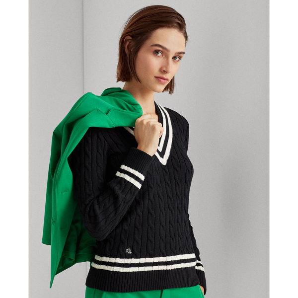 Polo Black/Cream Cotton Cricket Sweater Lauren 4