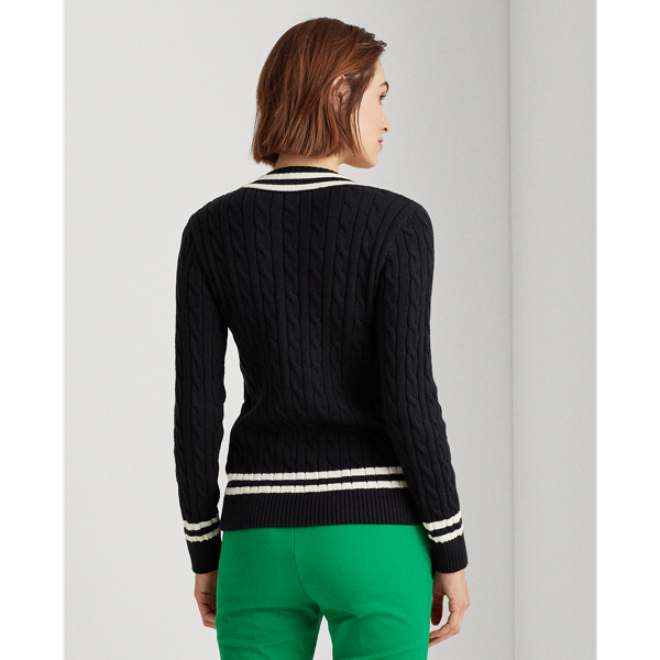 Polo Black/Cream Cotton Cricket Sweater Lauren 5