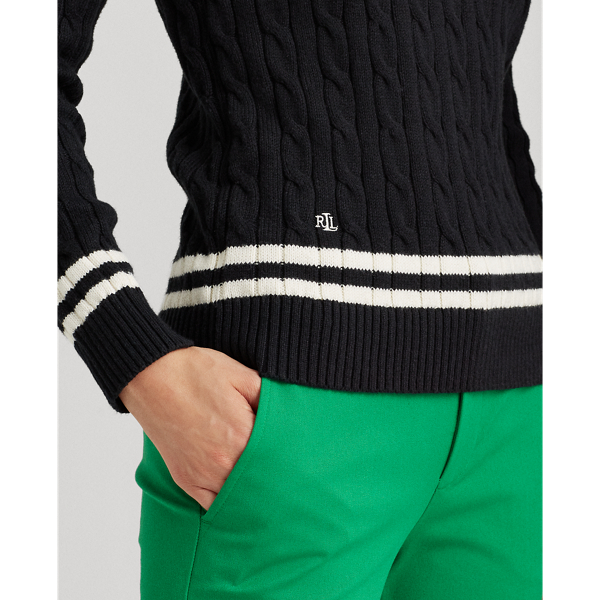 Polo Black/Cream Cotton Cricket Sweater Lauren 6