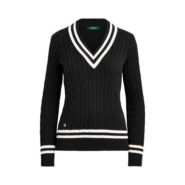 Polo Black/Cream Cotton Cricket Sweater Lauren 2