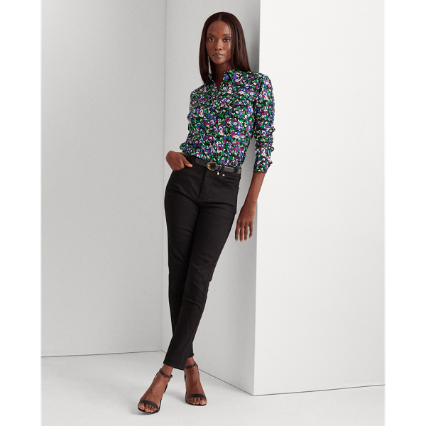 Polo Black Multi Floral-Print Cotton Shirt Lauren 3