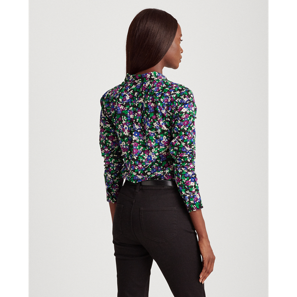 Polo Black Multi Floral-Print Cotton Shirt Lauren 4