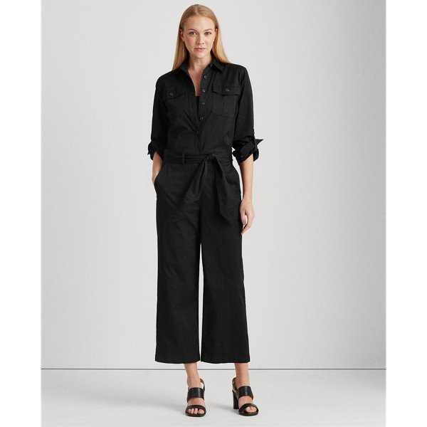 Black Cotton Twill Jumpsuit Lauren 4