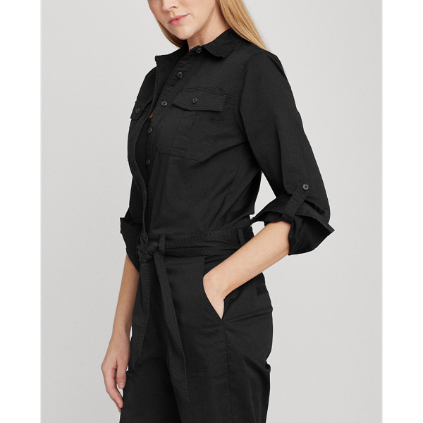 Black Cotton Twill Jumpsuit Lauren 6