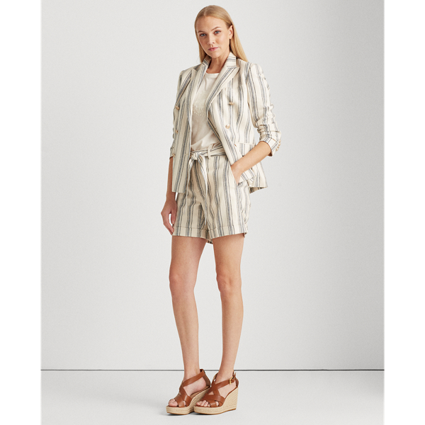 Cream Multi Striped Linen Twill Blazer Lauren 4