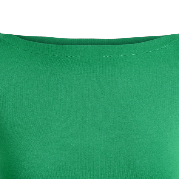 Hedge Green Cotton-Blend Boatneck Top Lauren 5