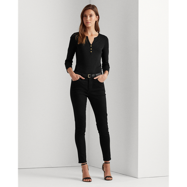 Polo Black Stretch Henley Tee Lauren 3