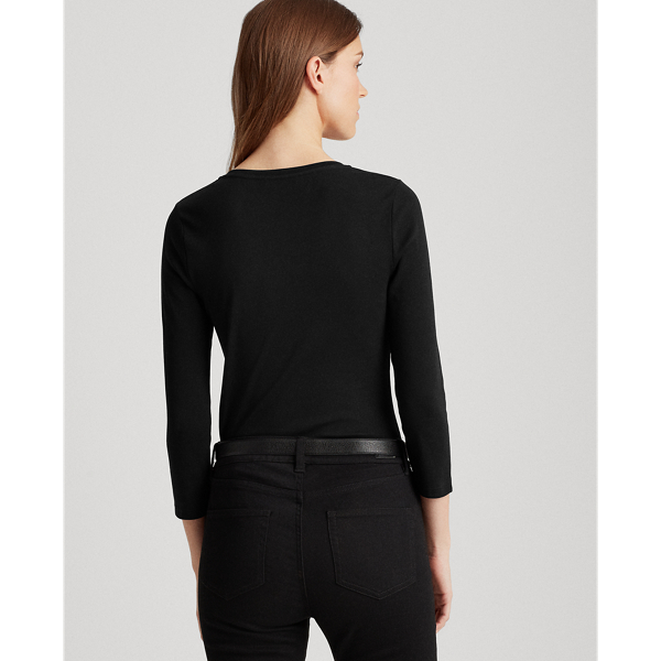 Polo Black Stretch Henley Tee Lauren 4