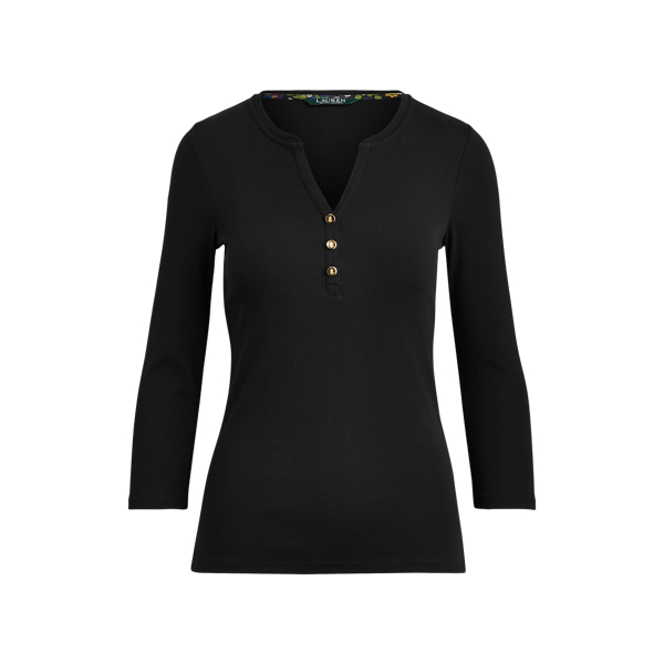 Polo Black Stretch Henley Tee Lauren 2