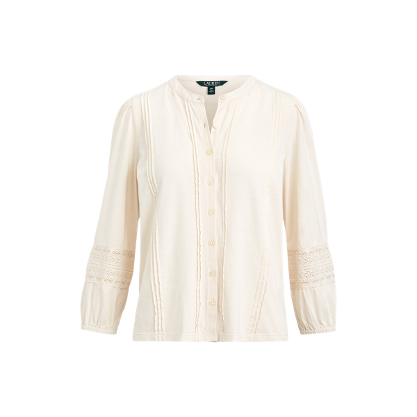 Camicia in jersey di cotone con pizzo Lauren in 1