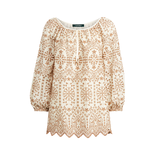 Eyelet Elbow-Sleeve Top Lauren 1