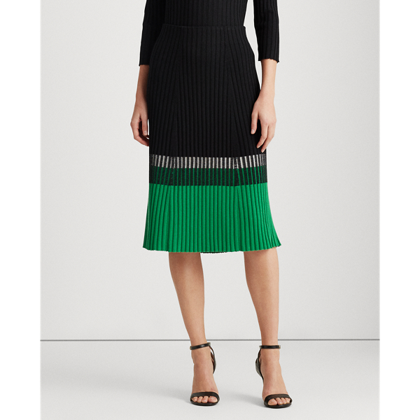 Polo Black/Silk White Three-Tone Ribbed Skirt Lauren 3