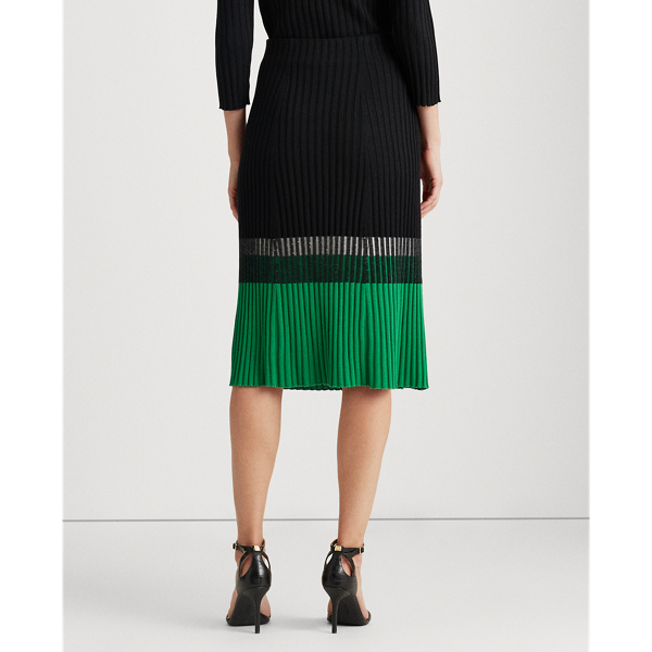 Polo Black/Silk White Three-Tone Ribbed Skirt Lauren 4