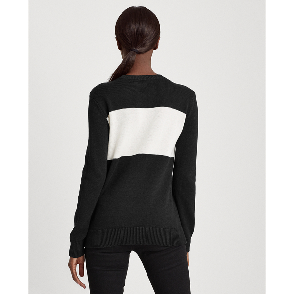 Black/Cream Logo Cotton Jumper Lauren 4