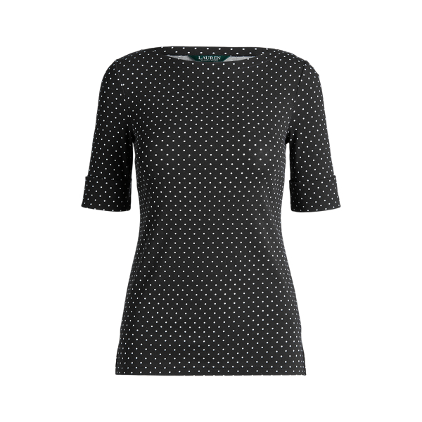 Polka-Dot Cotton-Blend Top Lauren 1