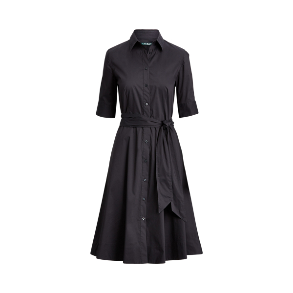 Belted Cotton-Blend Shirtdress Lauren 1
