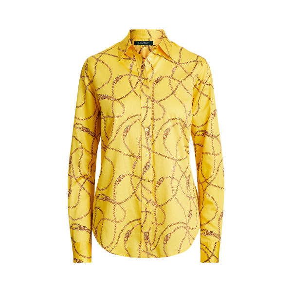 Bedrucktes Hemd aus Baumwollatlas Lauren in 1