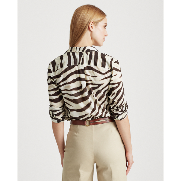 Dk Brown Multi Print Cotton Shirt Lauren 4