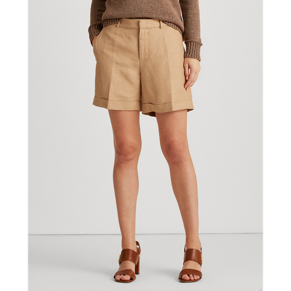 Birch Tan Linen-Twill Short Lauren 3
