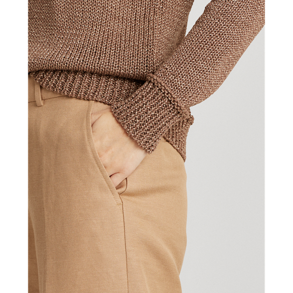 Birch Tan Linen-Twill Short Lauren 5