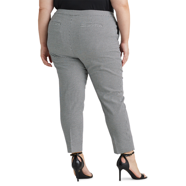 Black/Silk Whited Houndstooth Cotton-Blend Trouser Lauren Woman 4