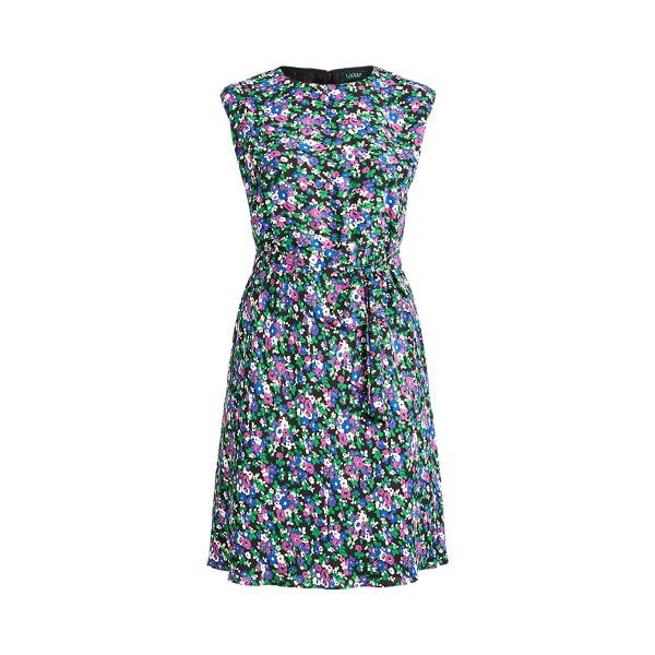 Vestido de georgette con manga de casquillo Lauren Woman en 1