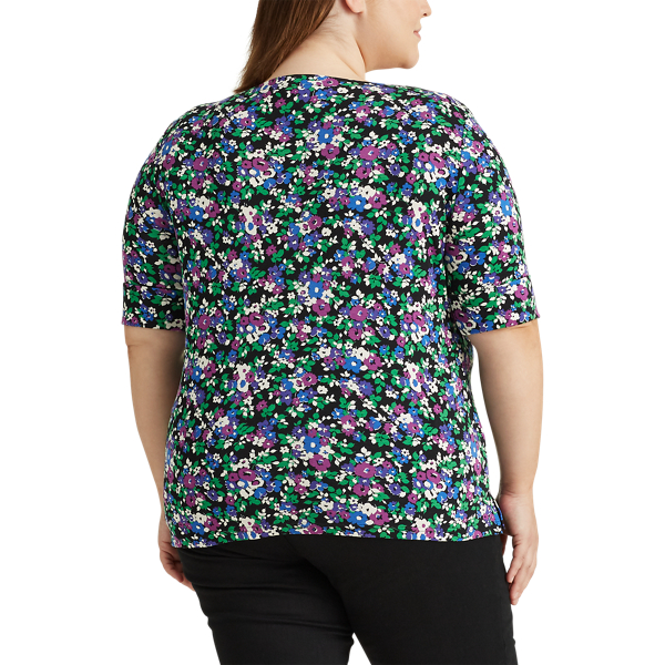 Polo Black Multi Floral Cotton-Blend Top Lauren Woman 4