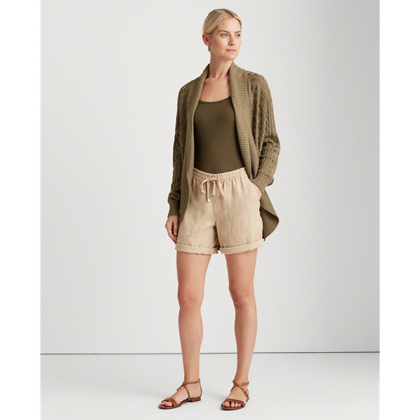Dark Sage Cable-Knit Cardigan Lauren 3