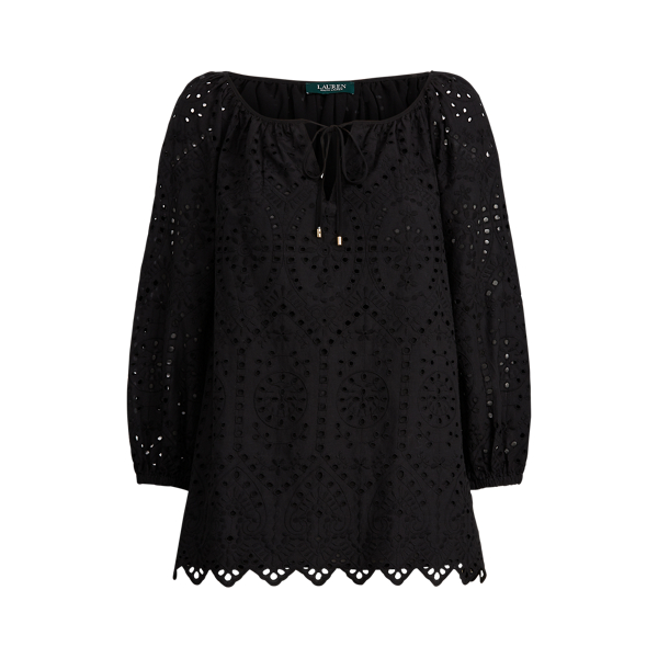 Eyelet Elbow-Sleeve Top Lauren 1