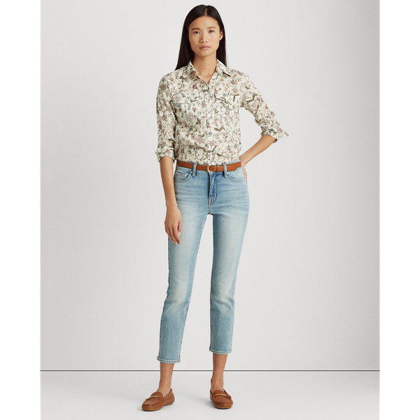 Mascarpone Cream Multi Floral Cotton Shirt Lauren 3
