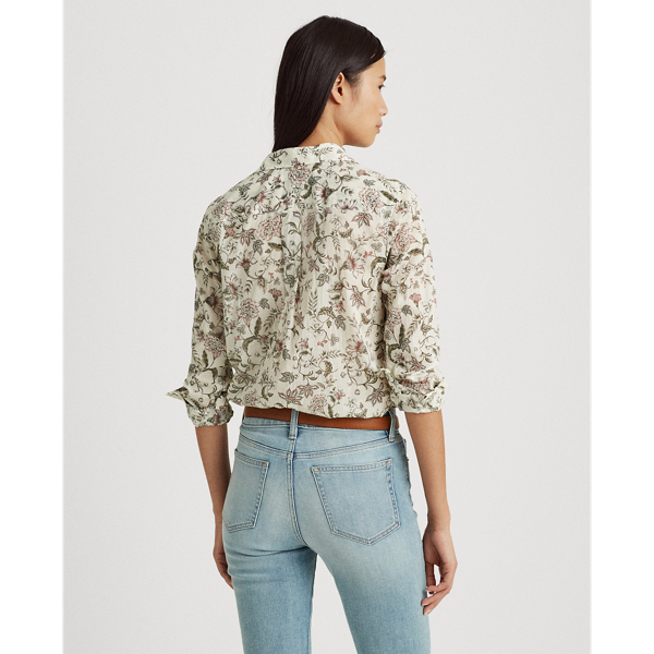Mascarpone Cream Multi Floral Cotton Shirt Lauren 4