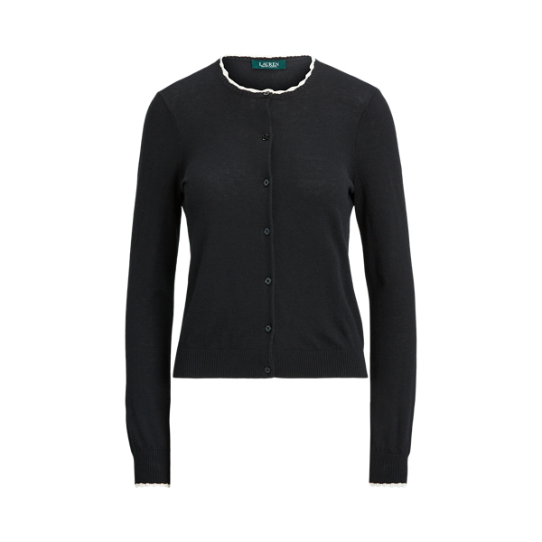 Scalloped Cotton Cardigan Lauren 1