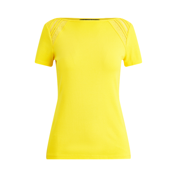 Cotton-Blend Boatneck Tee Lauren 1