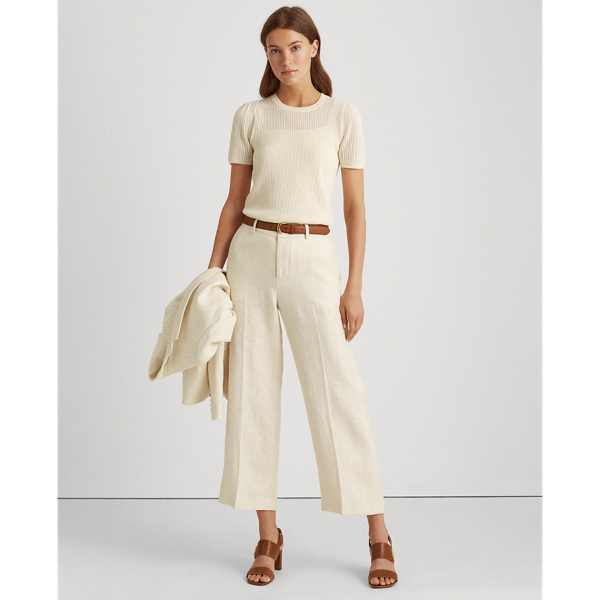 Mascarpone Cream Pointelle Cotton-Blend Jumper Lauren 3