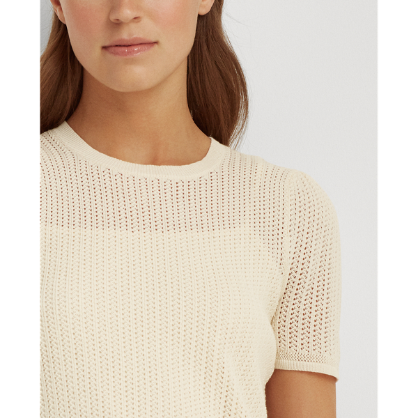Mascarpone Cream Pointelle Cotton-Blend Jumper Lauren 5